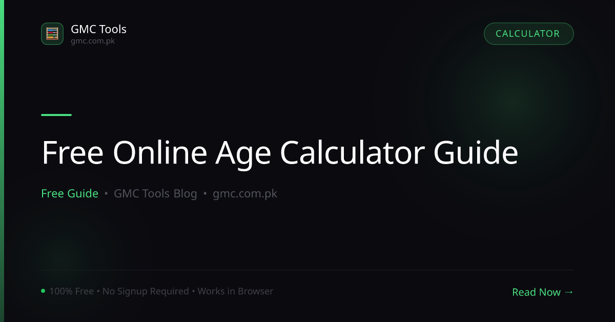 Free Online Age Calculator: Find Your Exact Age in Years, Months & Days