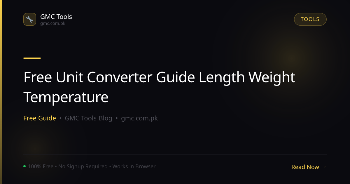 Free Unit Converter: Length, Weight, Temperature, Speed, Area & Volume