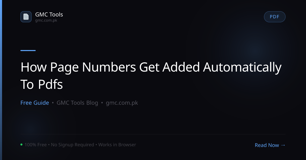 How Does a Tool Add Page Numbers to Every Page of a PDF Automatically?