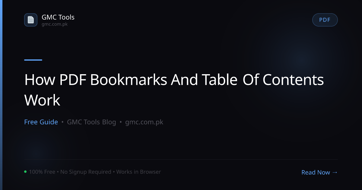 How Do Clickable Bookmarks and Tables of Contents Work Inside a PDF?