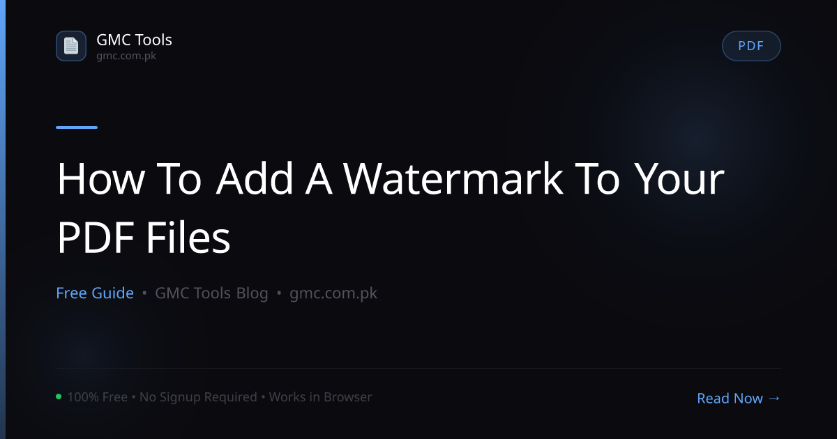 How to Add a Watermark to Your PDF Files