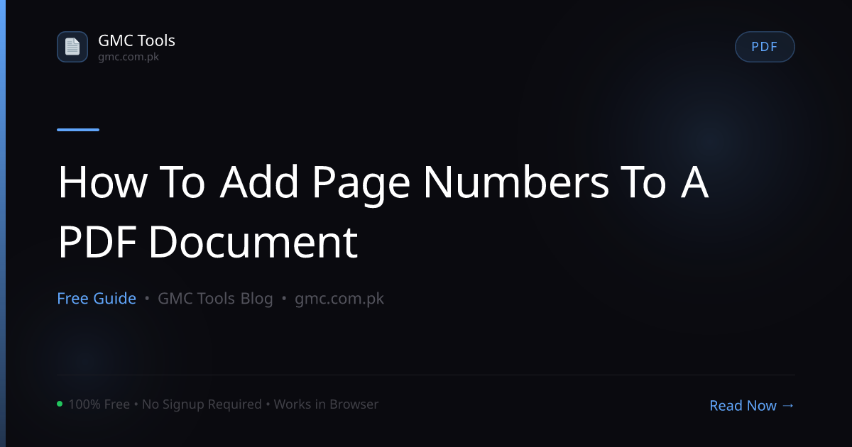 How to Add Page Numbers to a PDF Document
