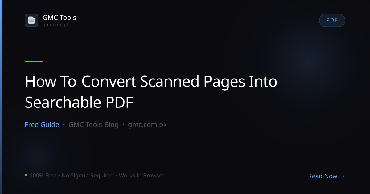 How to Convert Scanned Pages Into a Searchable PDF