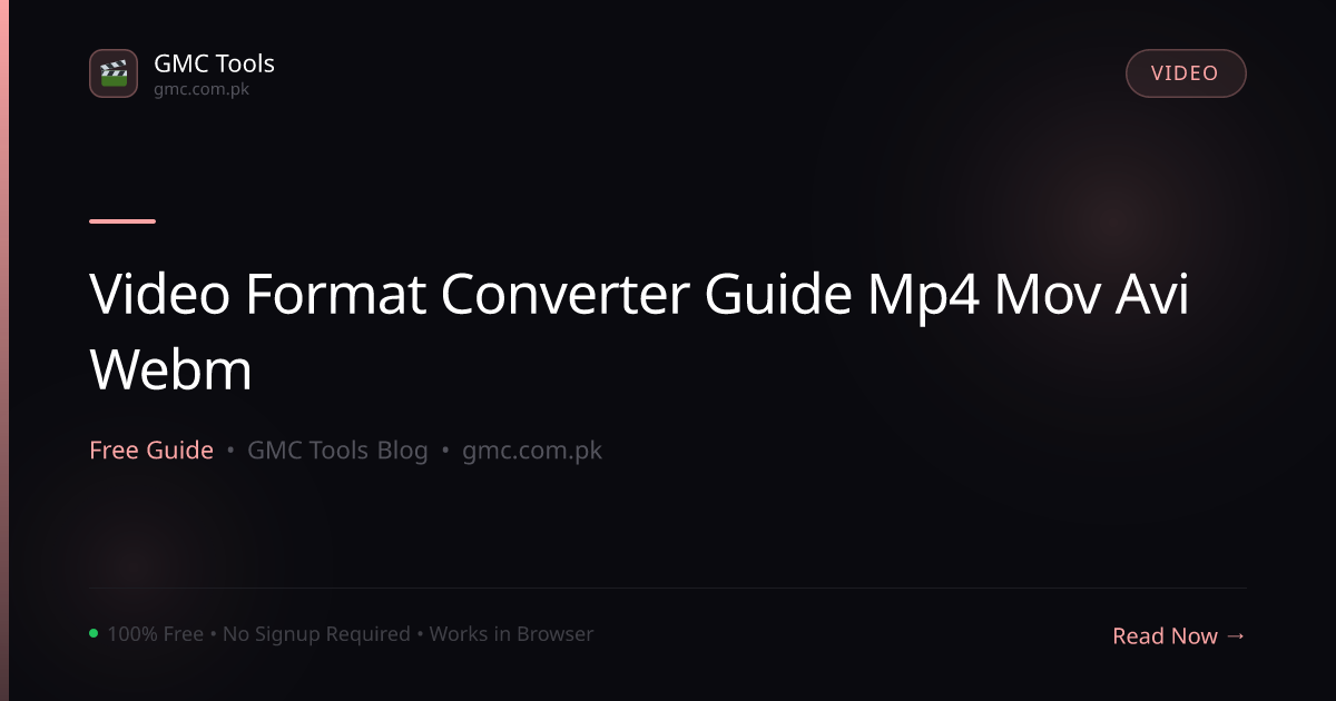 Video Format Converter Guide: MP4 vs MOV vs AVI vs WebM