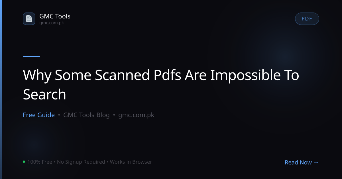 Why Are Some Scanned PDFs Completely Impossible to Search or Copy From?